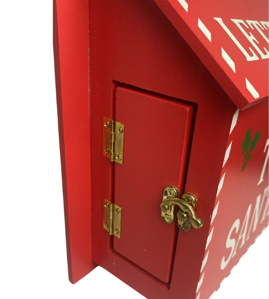 Cassetta Lettere di Babbo Natale in Legno 32 x 20 cm Buca Postale Natalizia