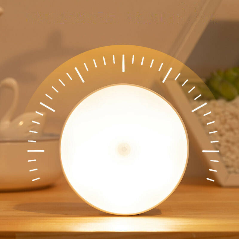Lampada LED Sensore Movimento Segna Passo Ricaricabile USB 6W Luce Bianca 2 Pz