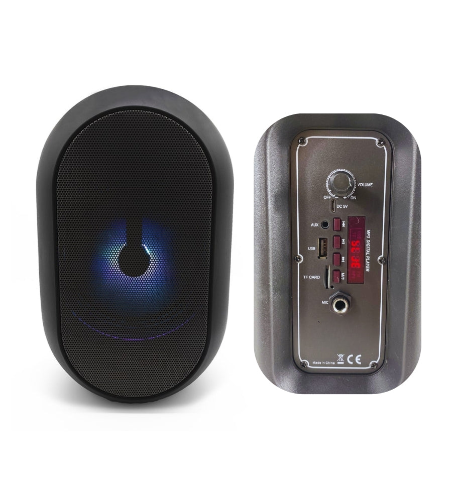 Speaker Cassa Bluetooth 5.0 Altoparlante Portatile TWS Microfono Luci LED