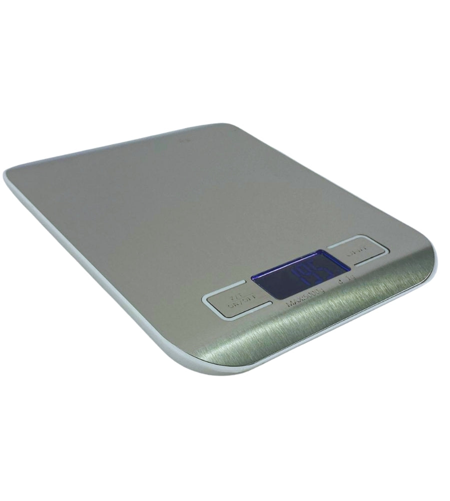 Bilancia da Cucina Digirtale Acciaio Inox Display LCD 0,1- 5Kg Tara Peso Preciso