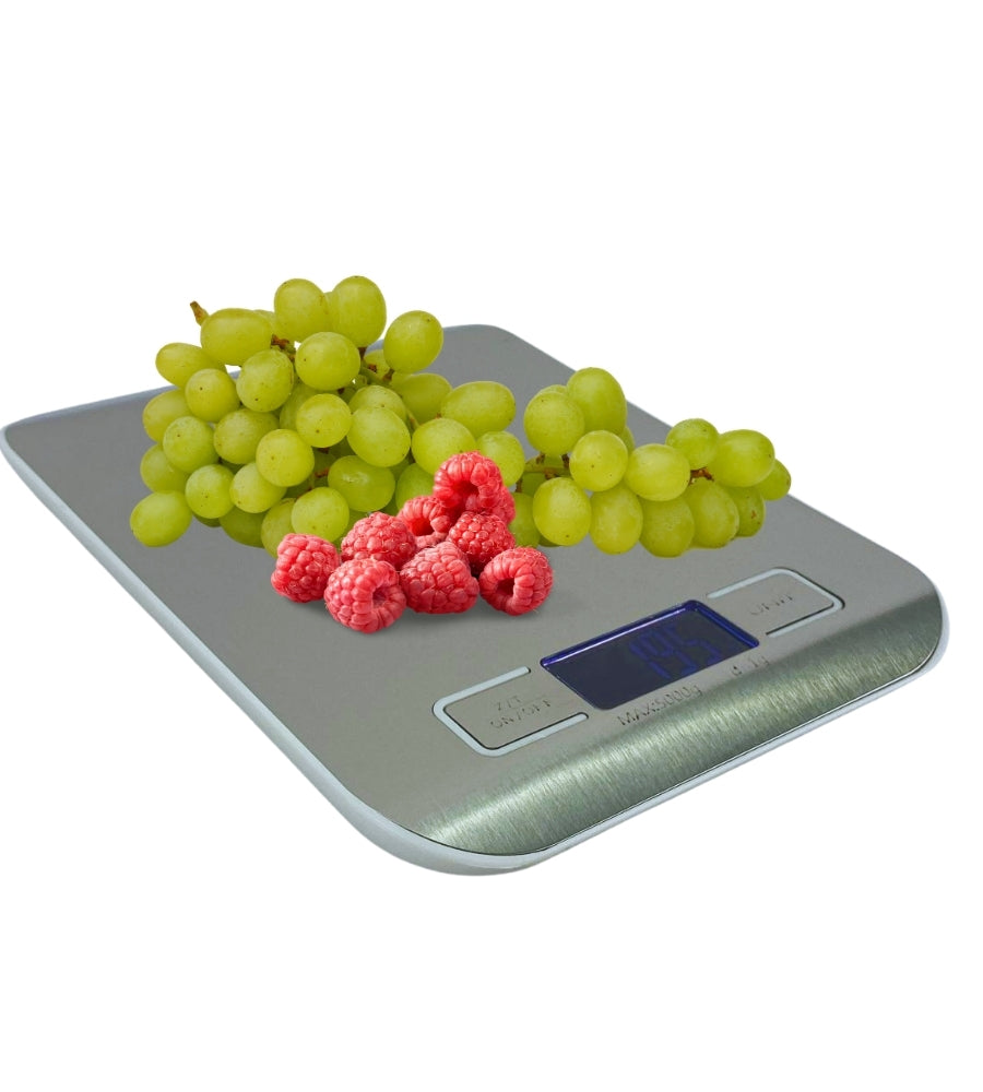 Bilancia da Cucina Digirtale Acciaio Inox Display LCD 0,1- 5Kg Tara Peso Preciso