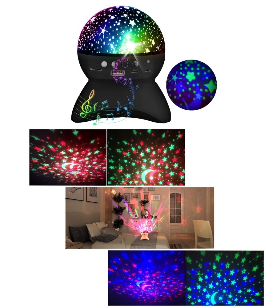 Lampada Proiettore di Stelle LED con Speaker Cassa Bluetooth USB