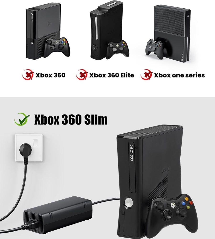 Alimentatore Compatibile Xbox 360 Slim Adapter Caricatore Trasformatore Ricambio