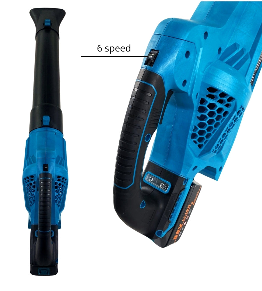Soffiatore a Batteria Potente 6 Velocita' 2 Batterie Foglie Giardino Campeggio