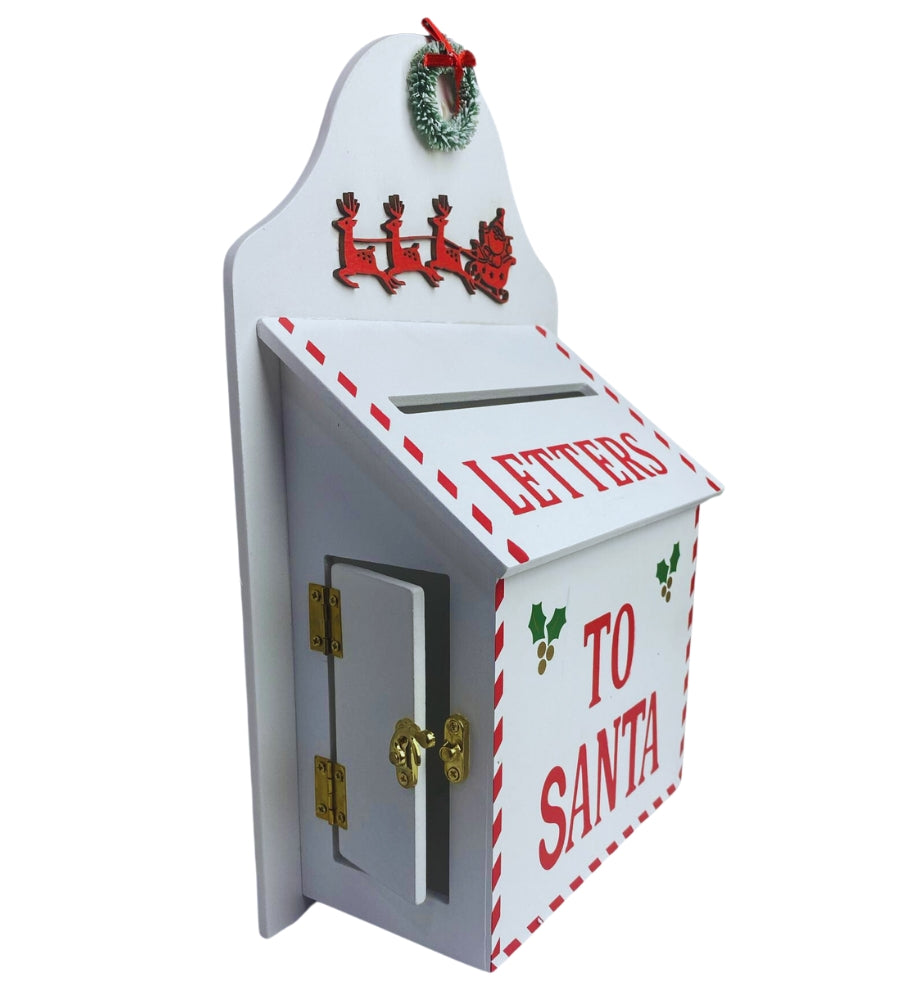 Cassetta Lettere di Babbo Natale in Legno 32 x 20 cm Buca Postale Natalizia