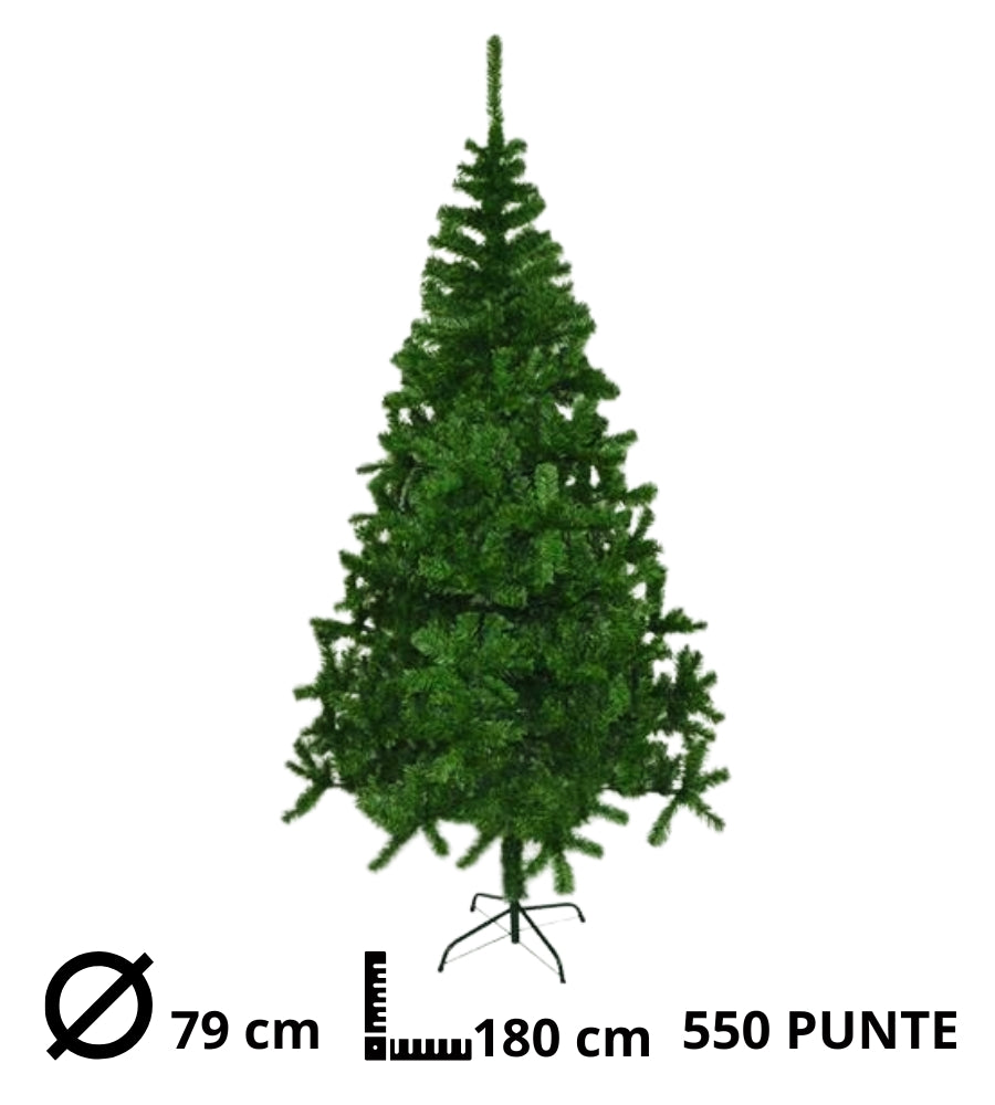 Albero di Natale Artificiale 180 cm Folto Verde Abete Realistico 550 Punte