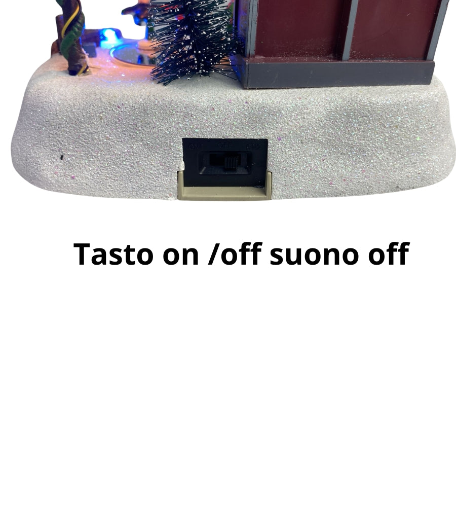 Scenario Natalizio Villaggio di Natale Pupazzo di Neve Luci Suoni Movimento