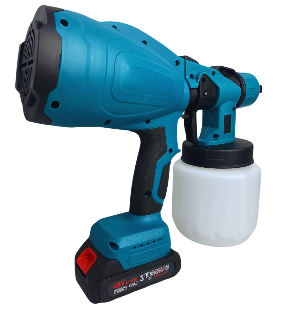 Pistola a Spruzzo Elettrica per Vernice Doppia Batteria 48V Serbatoio 800ML