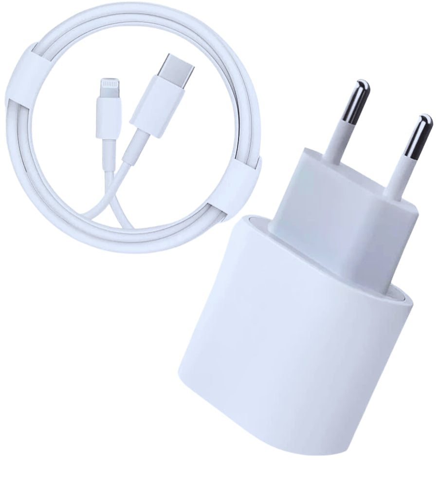 Caricabatteria 20W Caricatore + Cavo USB-C / Light Compatibile Iphone Smartphone