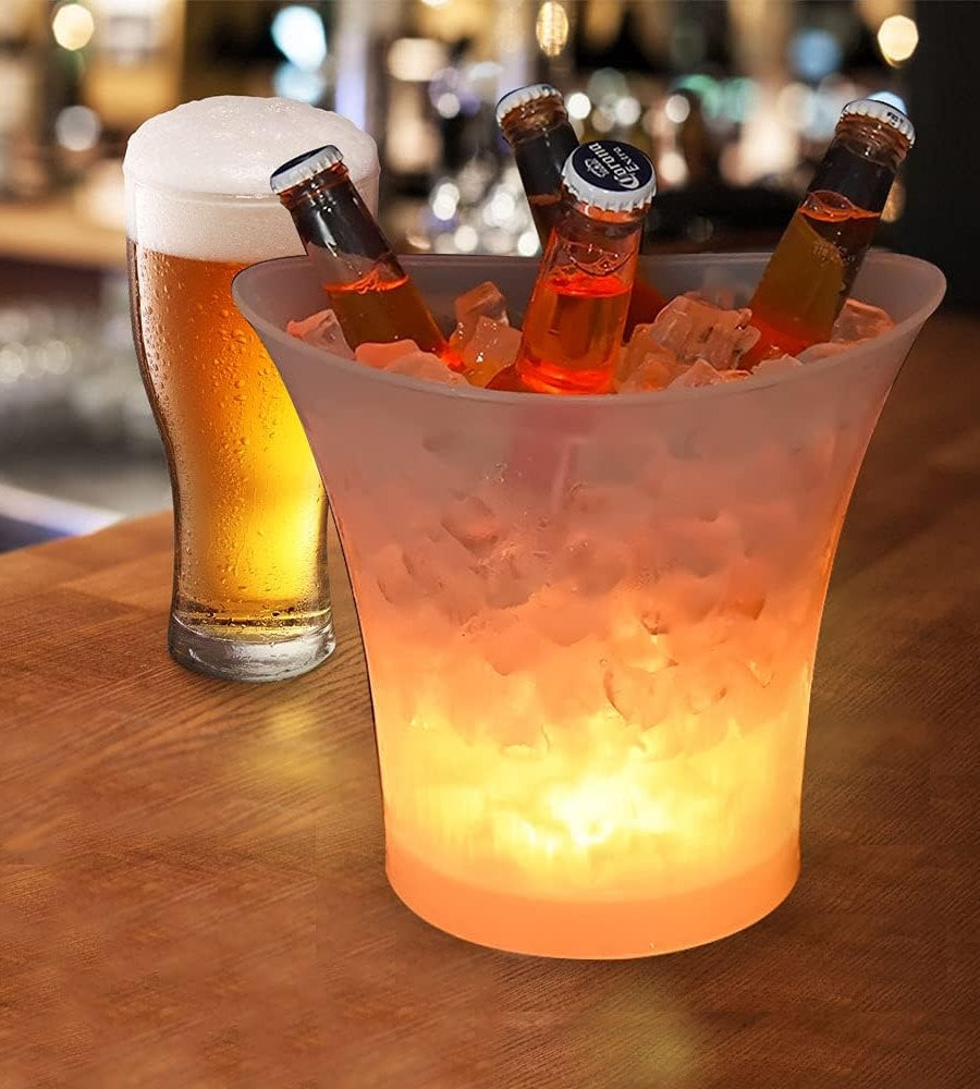 Secchiello Ghiaccio Seau Glaces Cestello 7 Litri LED RGB con Speaker Bluetooth