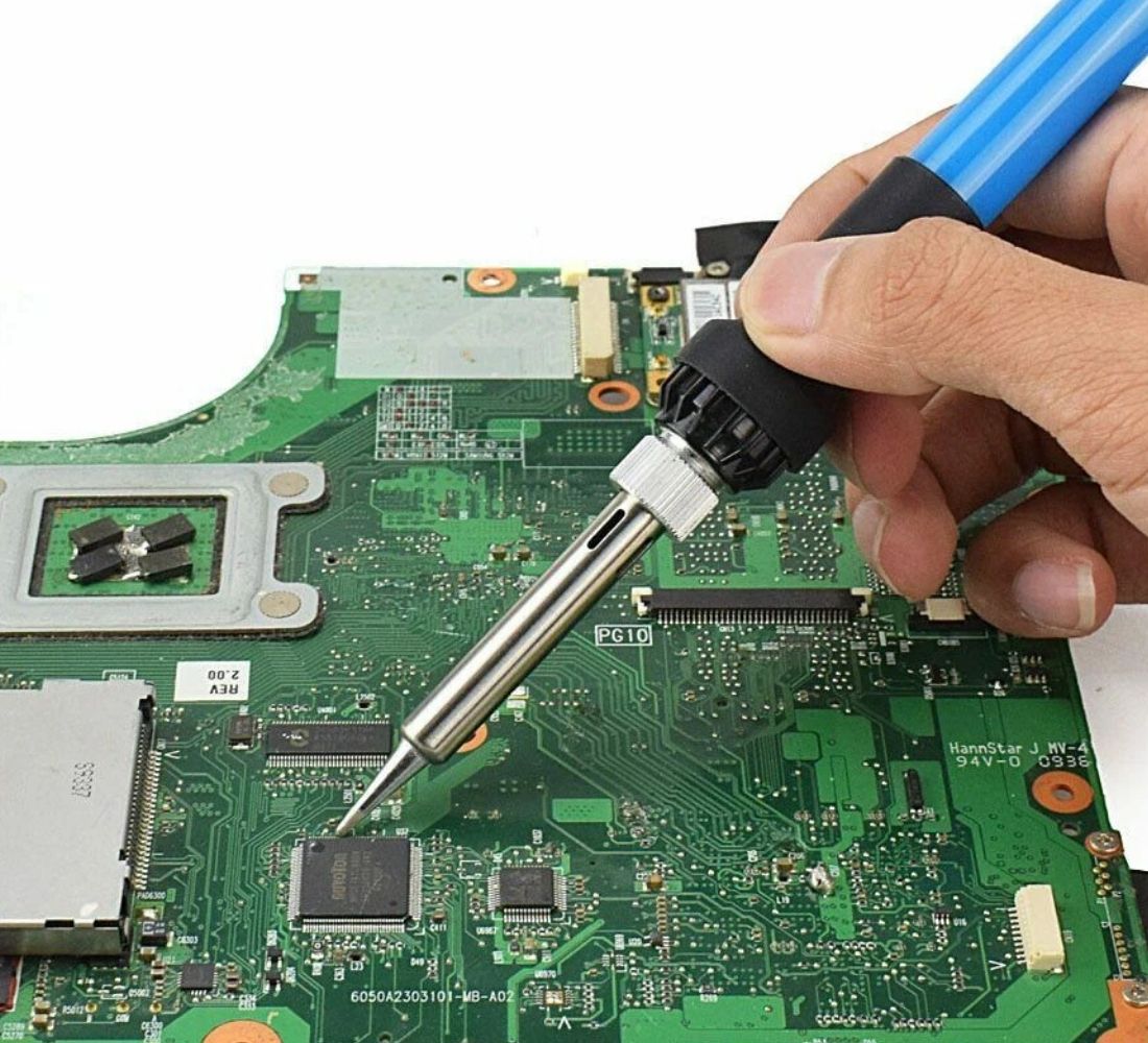 Saldatore a Stagno 60W Elettrico Di Precisione + Filo 1mm Temperatura Fino 450°C