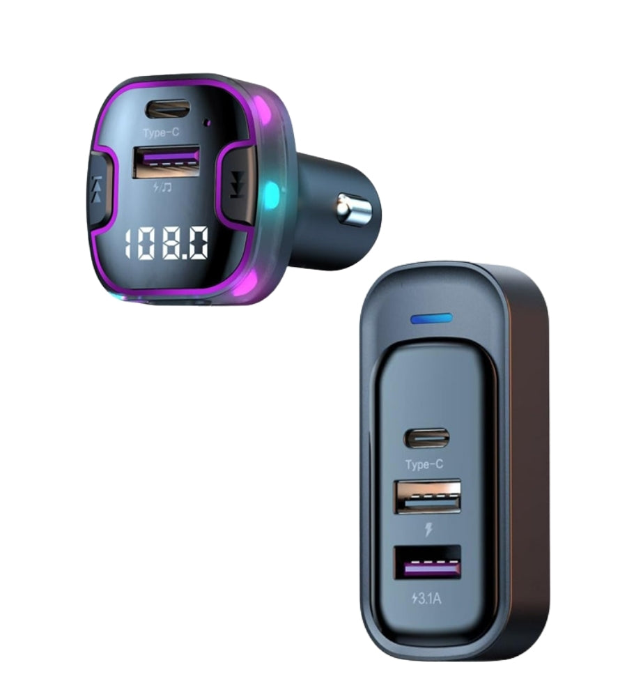 Adattatore Auto Musica Bluetooth Radio Accendisigari BT 5.0 Trasmettitore 5 USB