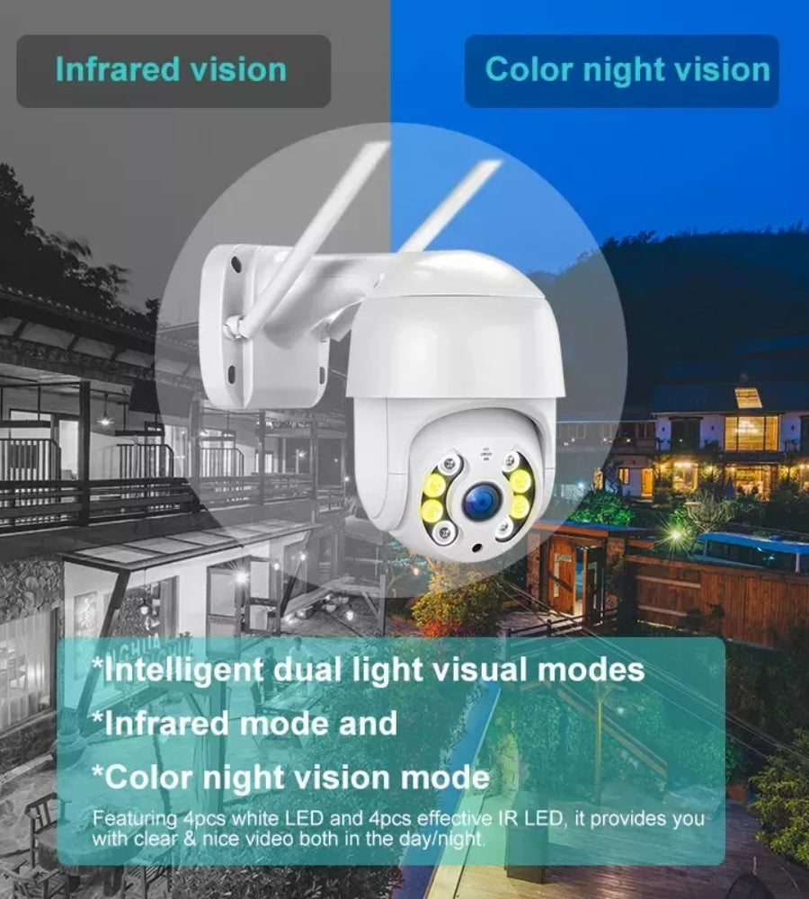 Telecamera IP Cam PTZ WiFi Esterna Motorizzata Sorveglianza Smart App ICSEE
