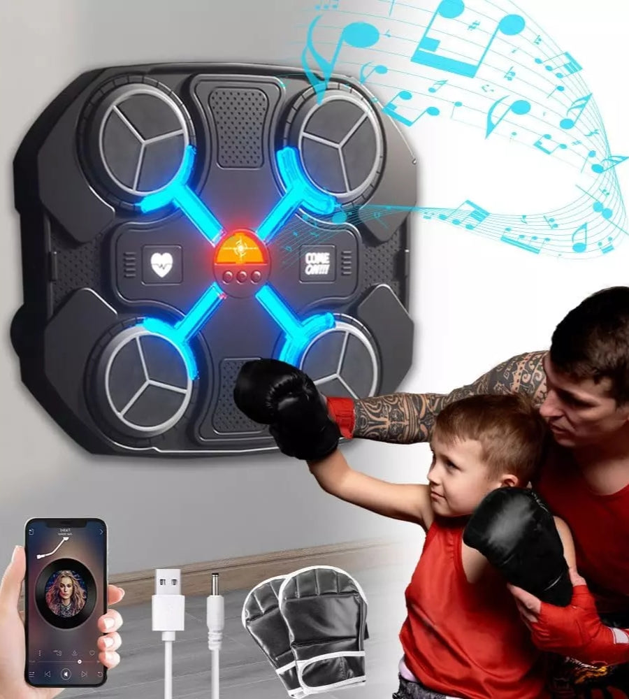 Macchina da Boxe Ritmo Musicale Bluetooth Boxing Machine con Guantoni Bambini