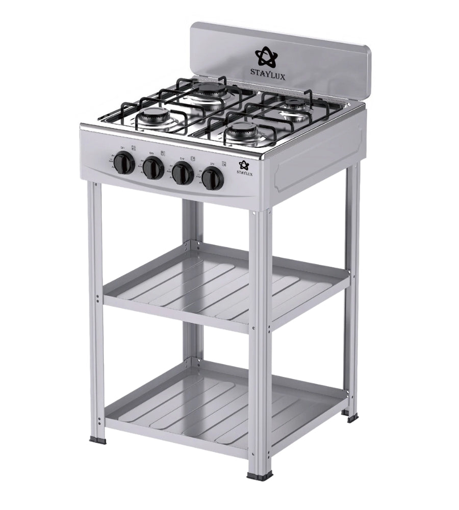 Piano Cottura Cucina a GAS 4 Fuochi con 2 Ripiani Esterno Campeggio Giardino GPL