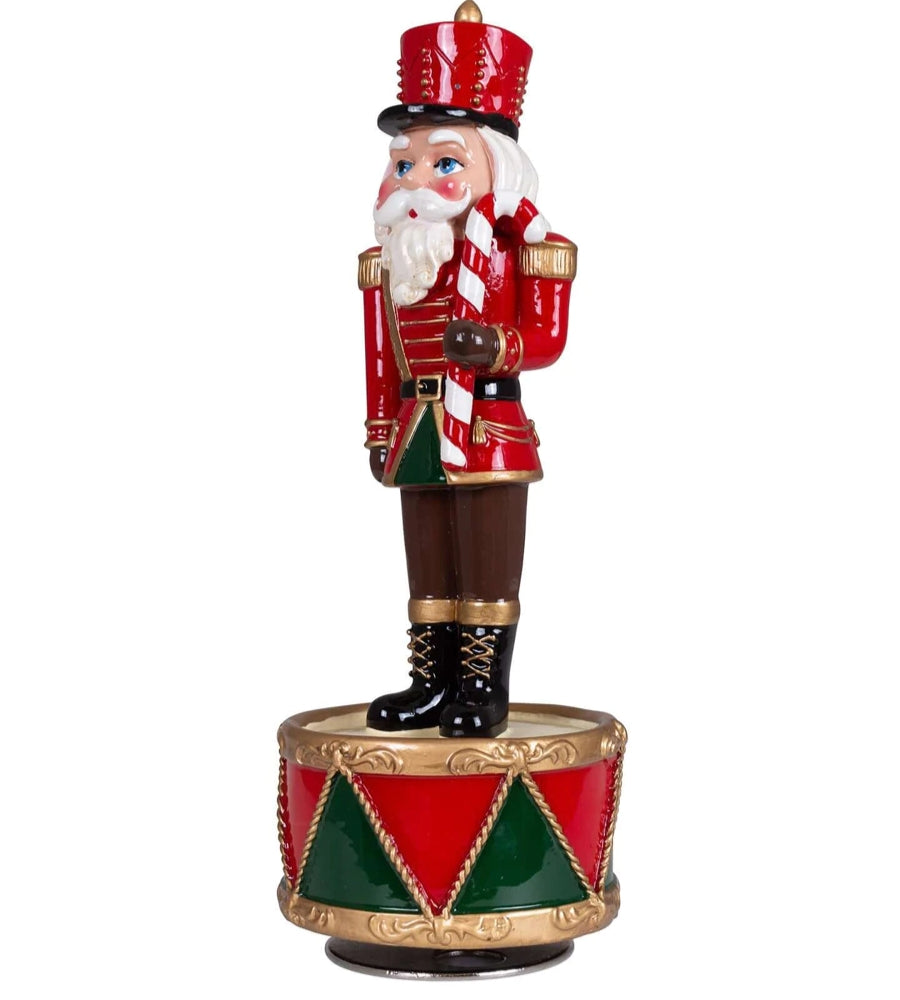 Carillon Schiaccianoci Soldatino Natale con Movimento e Melodie Natalizie 21 cm