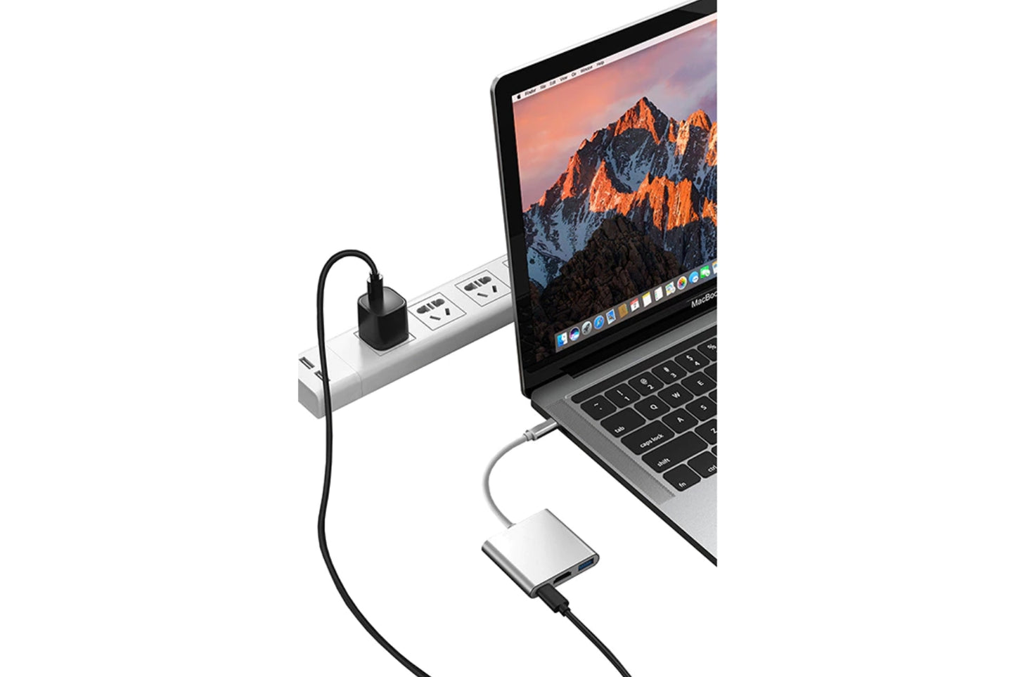 Adattatore 3 in 1 HUB USB Type C Ingresso HDMI Full HD USB 3.0 USB Type C Slim