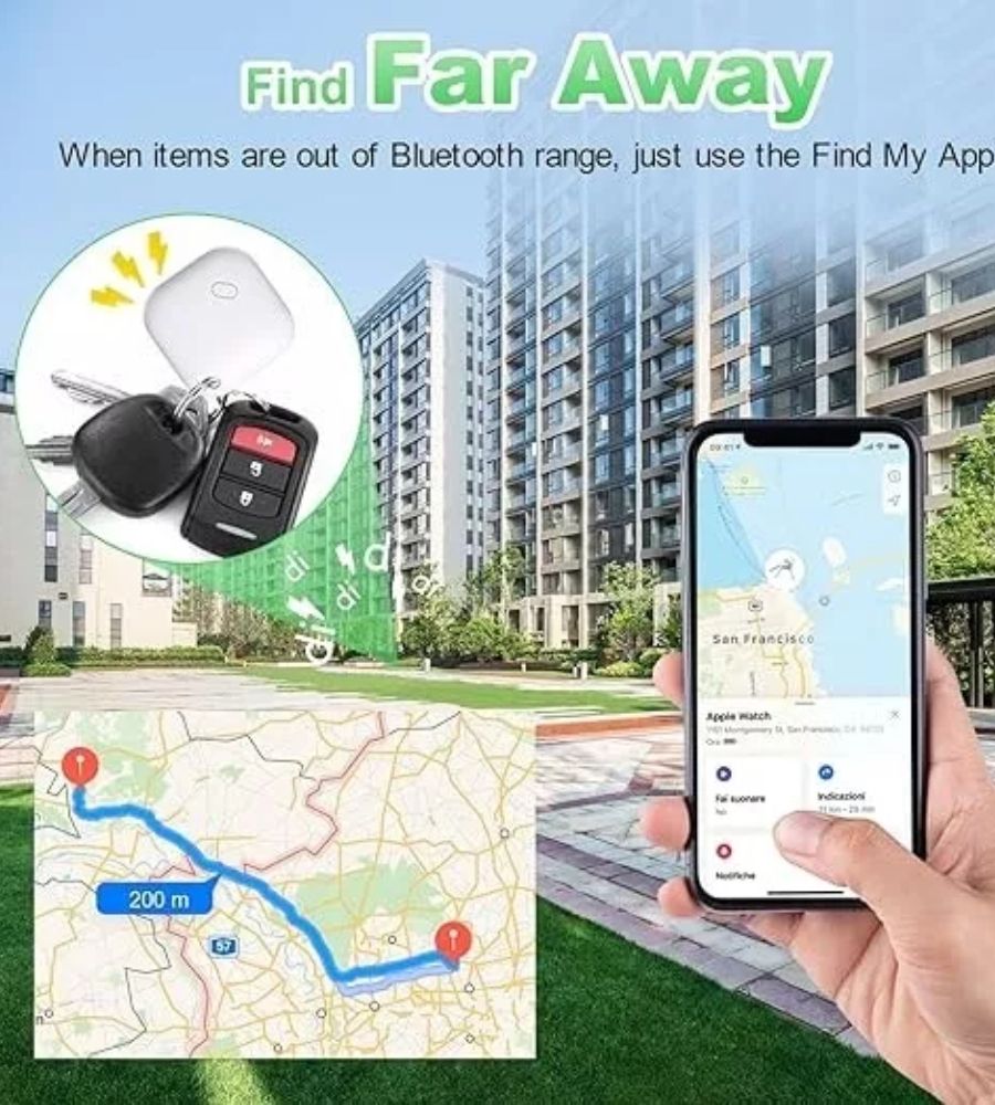 Localizzatore GPS World TAG Bluetooth Tracker Wireless Key Finder IOS Find My