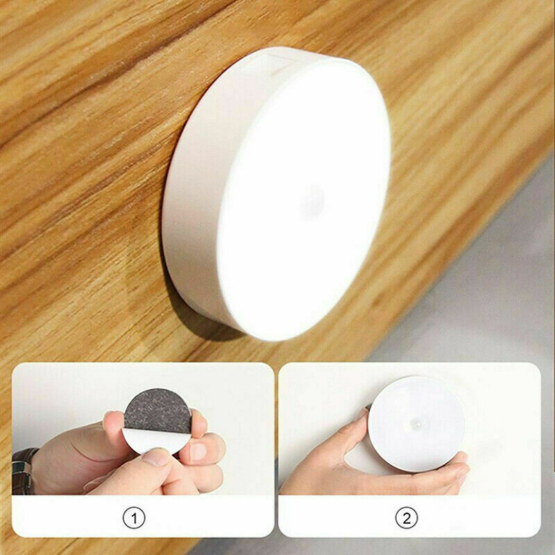Lampada LED Sensore Movimento Segna Passo Ricaricabile USB 6W Luce Bianca 2 Pz