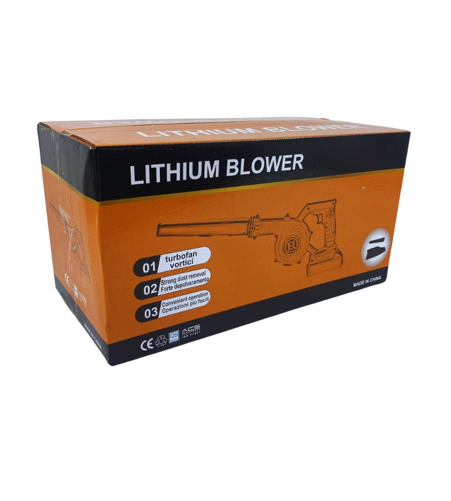 Soffiatore a Batteria Portatile con 2 Batterie Foglie Giardino Patio Campeggio