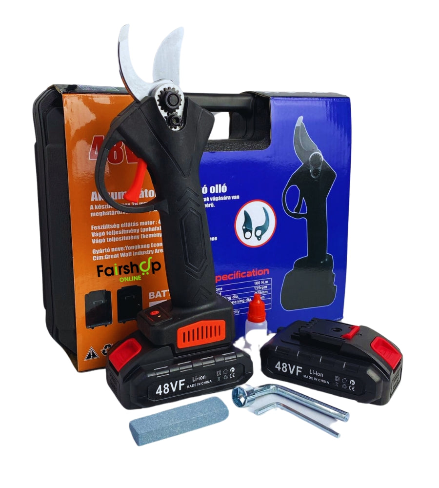 Forbice da Potatura Doppia Batteria 48V Cesoia Elettrica da Potatura Taglio 30mm