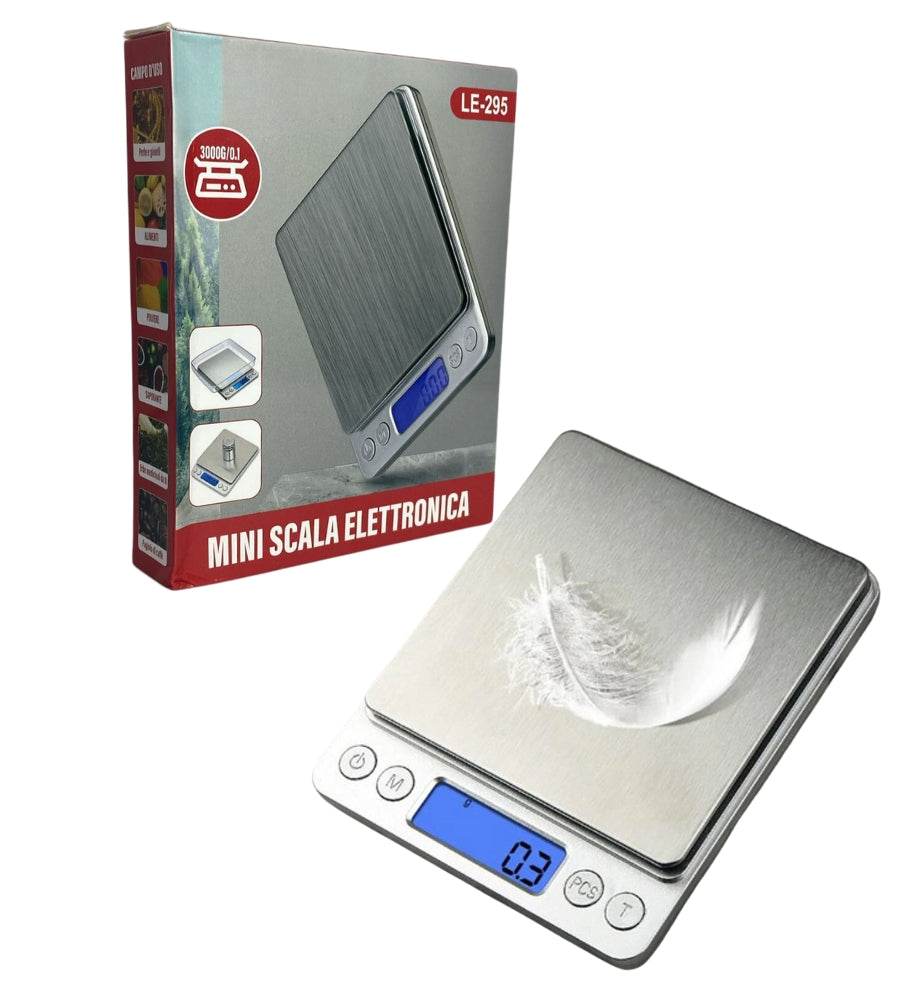 Bilancia Digitale di Precisione Bilancino Acciaio 0,1/ 3 kg Lcd Funzione Tara