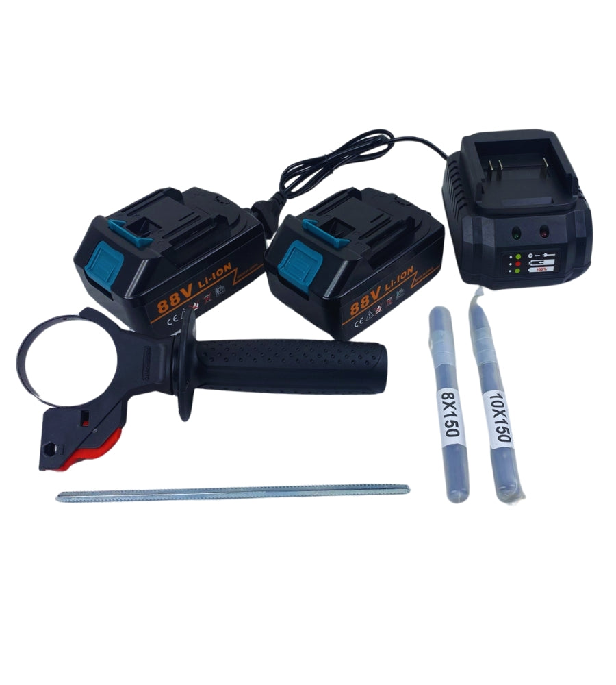 Trapano Tassellatore Martello a Percussione Demolitore 2 Batterie 88V SDS Plus