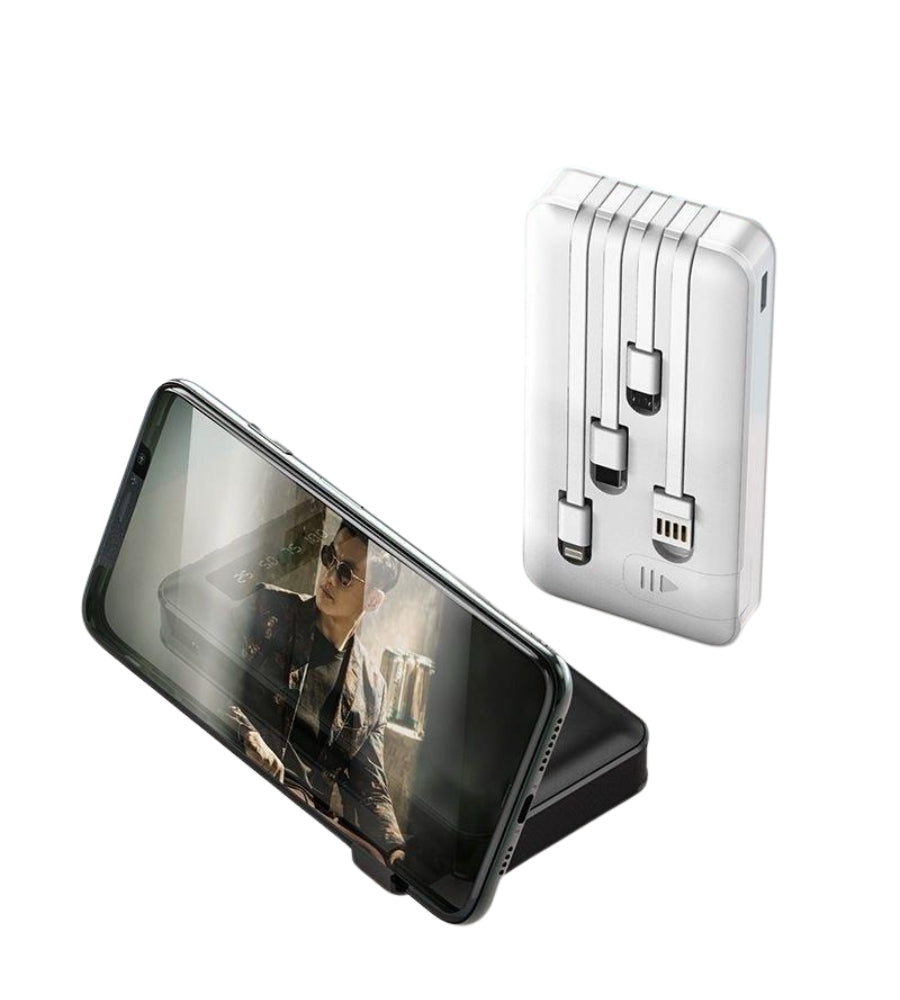 Power Bank 20000 mAh Caricabatterie Portatile Alta Velocità 4 Cavi USB Luce LED