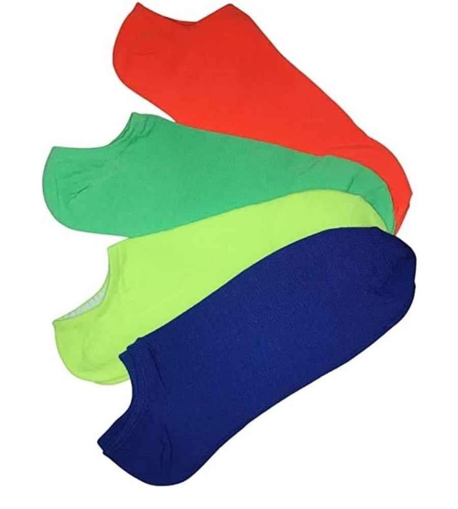 Calzini 12 paia Fantasmini 40-46 Uomo Colori Fluo Cotone Estivi Leggeri