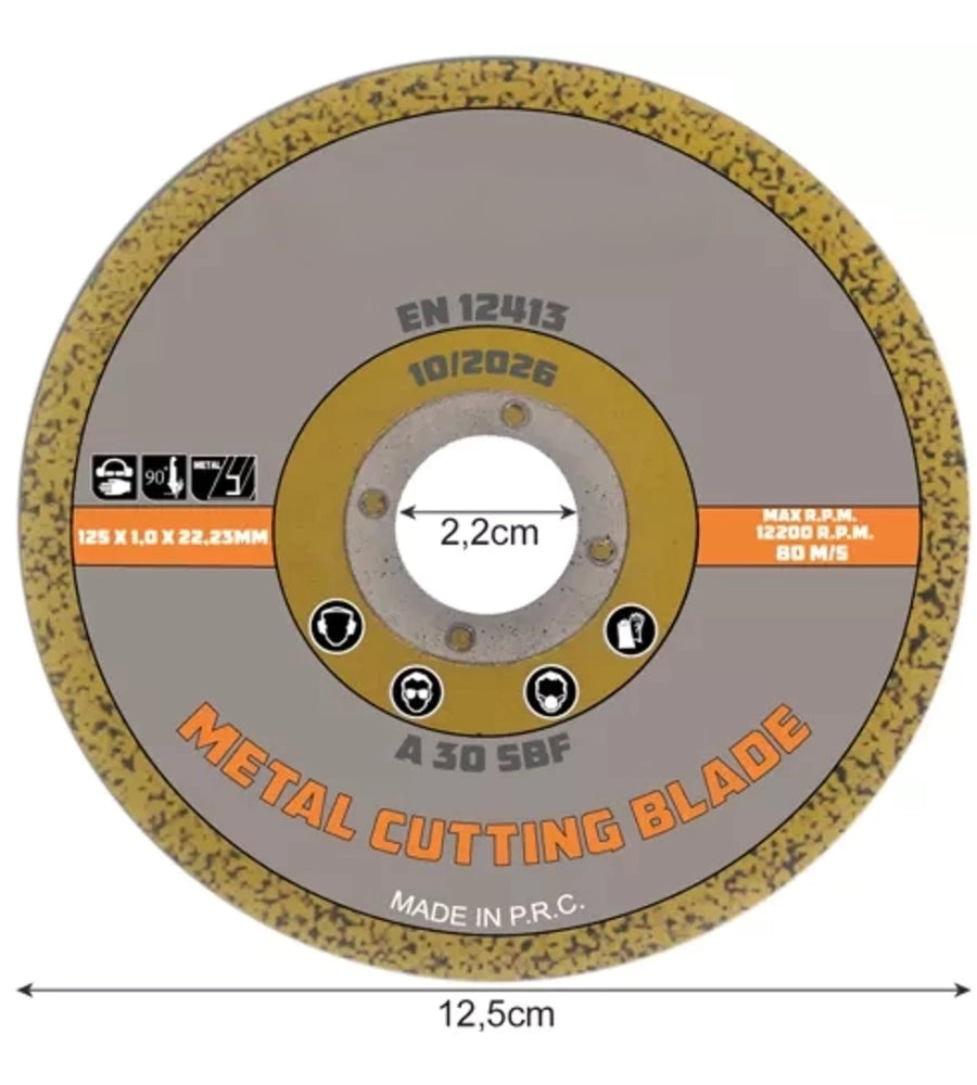 50 Pz Disco Abrasivo da Taglio Ferro Diametro 125 x 1 mm Sottile Smerigliatrice