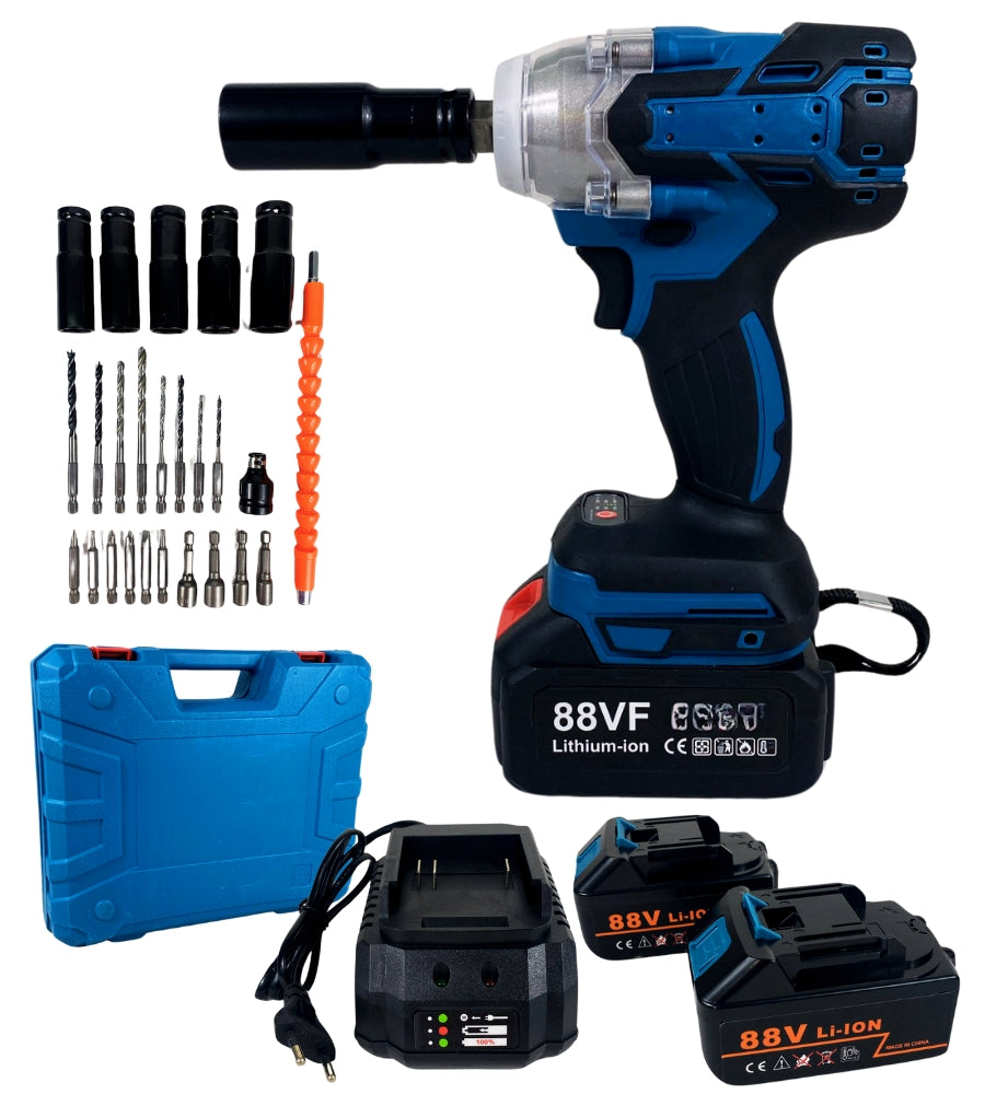 Avvitatore ad Impulsi 2 Batteria 68V 6AH Trapano Pistola Pneumatico + Accessori