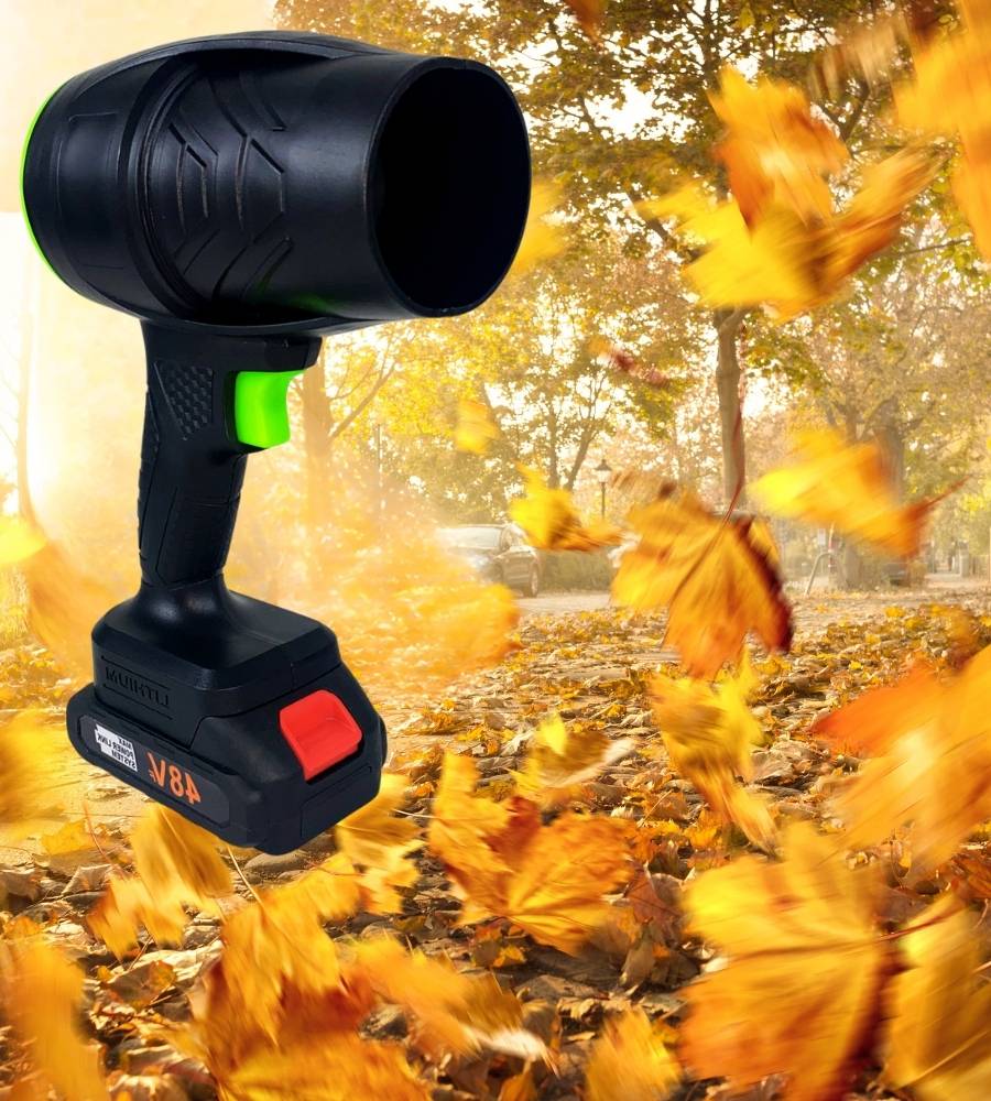Soffiatore a Batteria con 2 Batterie Foglie Asciugatrice Turbo Ventola Per Auto