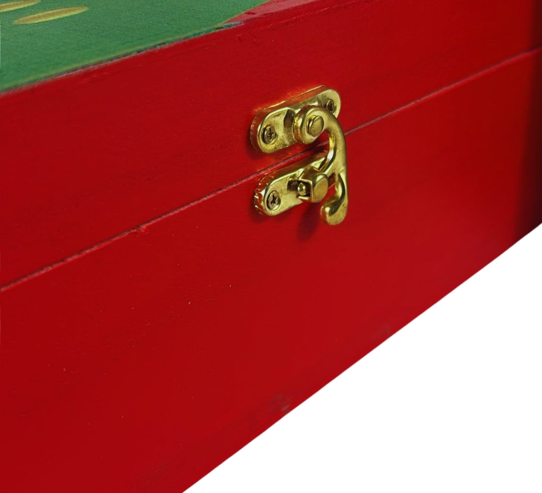 Cassetta Portabottiglie in Legno Natalizio Scatola Bottiglie Vino Decorato