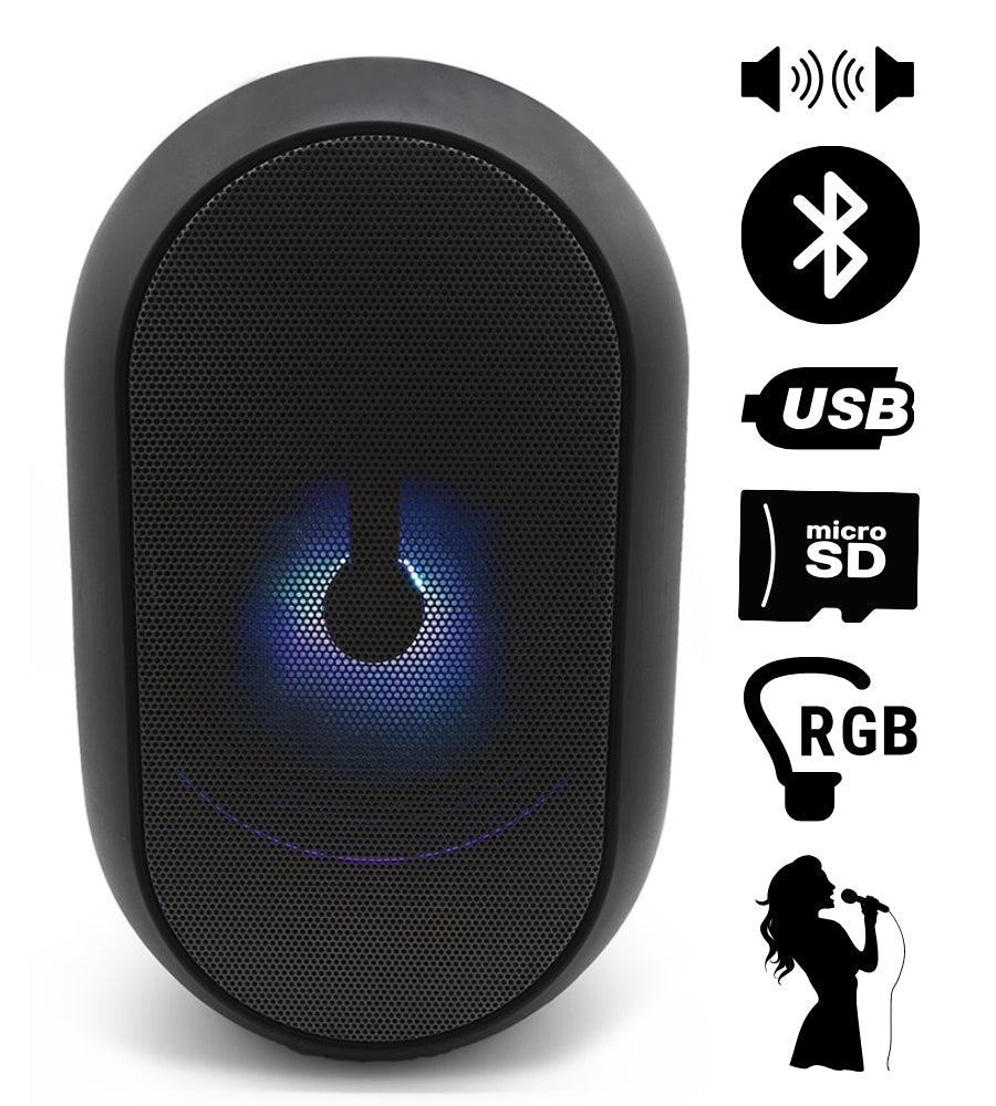 Speaker Cassa Bluetooth 5.0 Altoparlante Portatile TWS Microfono Luci LED