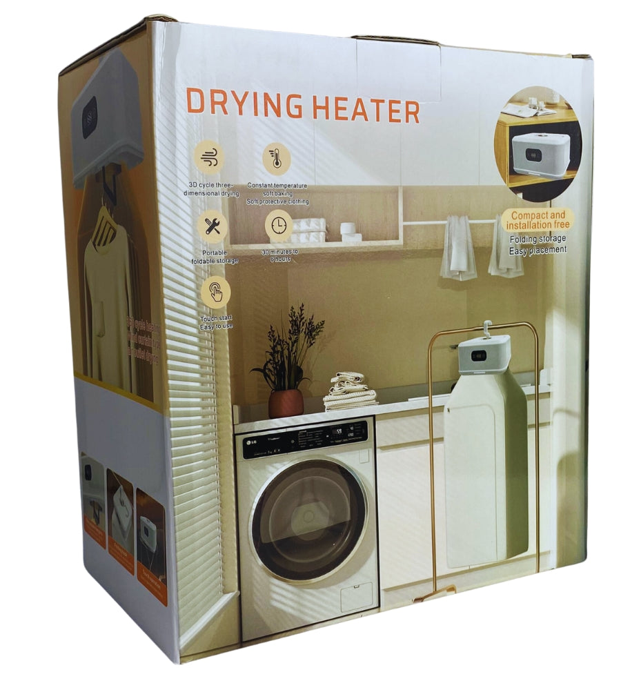 Asciugabiancheria Box Asciugatrice Elettrica Portatile Pieghevole con Timer 600W