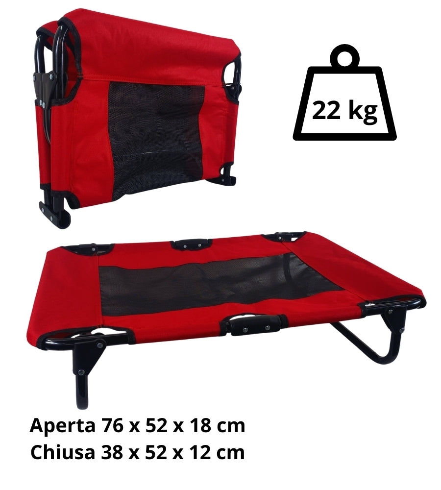 Brandina per Cani Pieghevole Lettino Cani Taglia Media Traspirante 76x52x18 cm