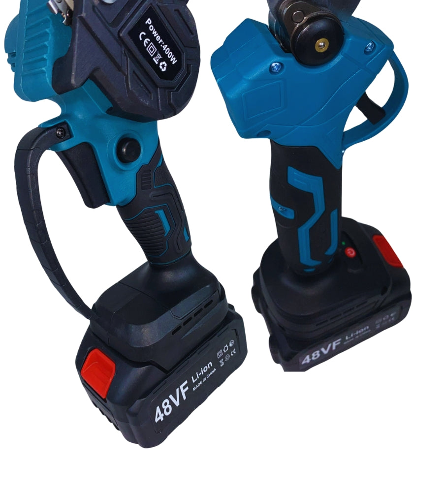 Kit Potatura Cesoia + Motosega 6" con Asta Telescopica a Snodo Doppia Batteria