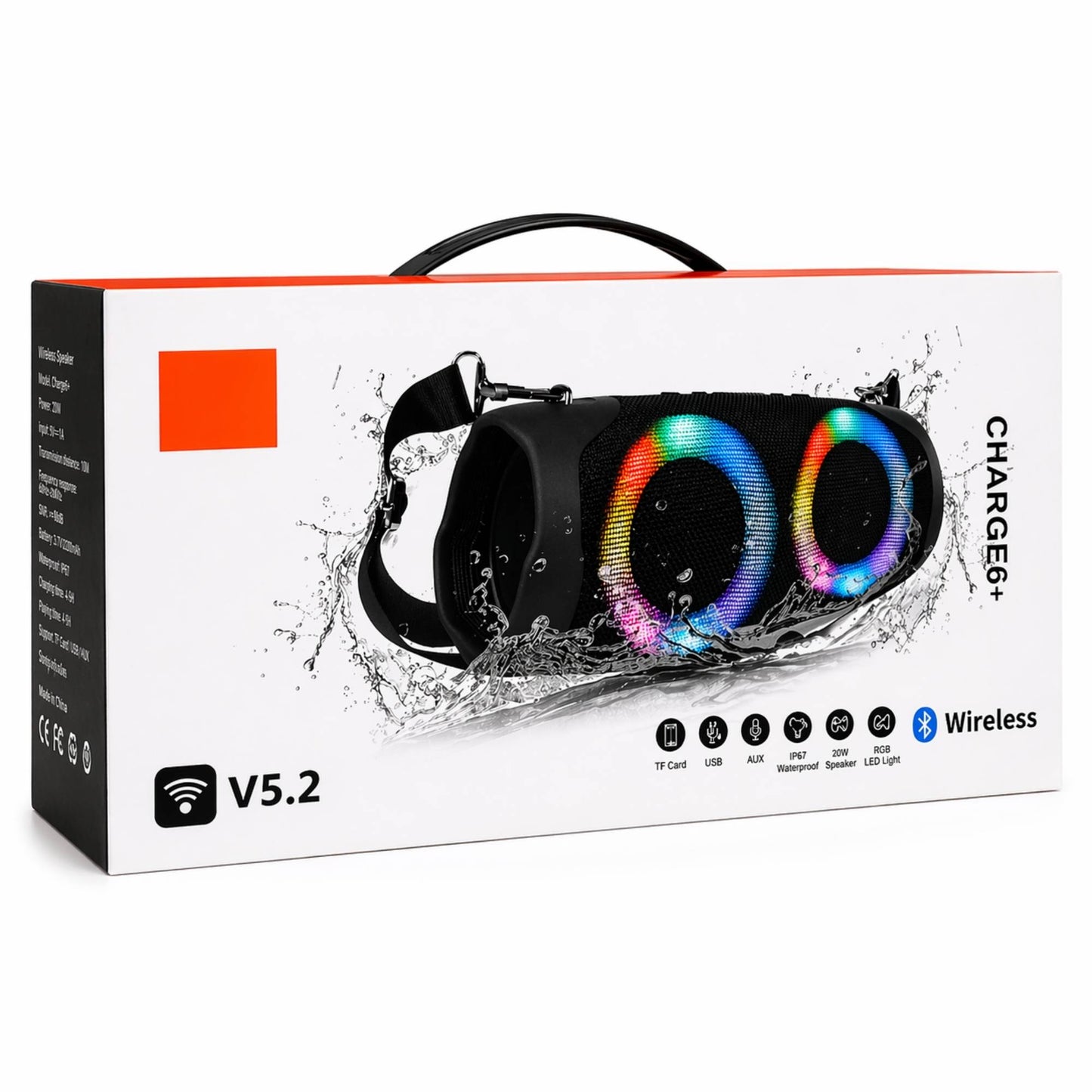 Speaker Cassa Bluetooth Altoparlante Waterproof WiFi USB Portatile CH6