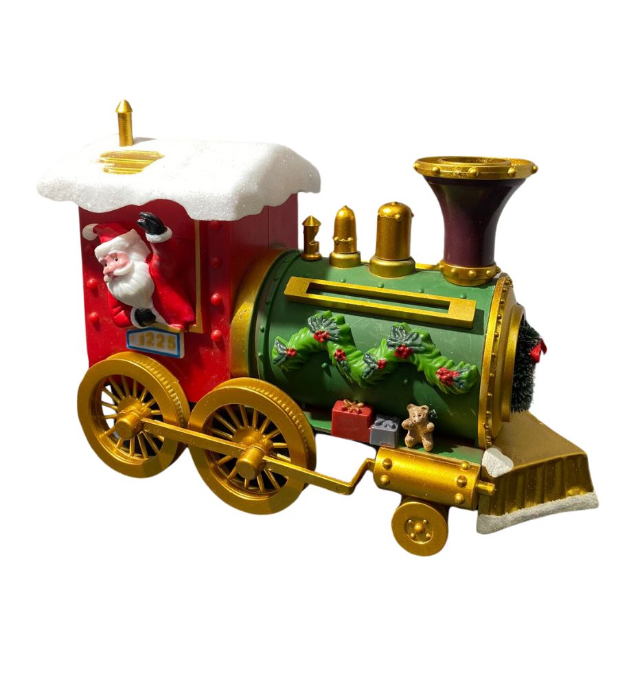 Trenino Natalizio per Albero di Natale Pista ø 135cm Locomotiva 46x14 Luci Suoni
