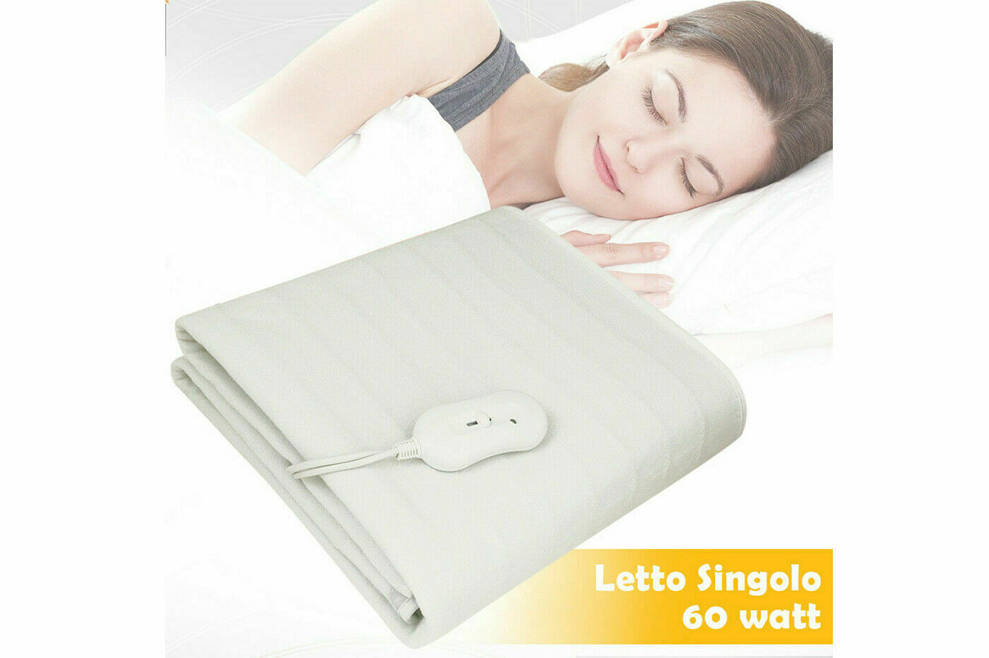 Coperta Elettrica Termica Scaldaletto Elettrico Letto Singolo Coprimaterasso 60W