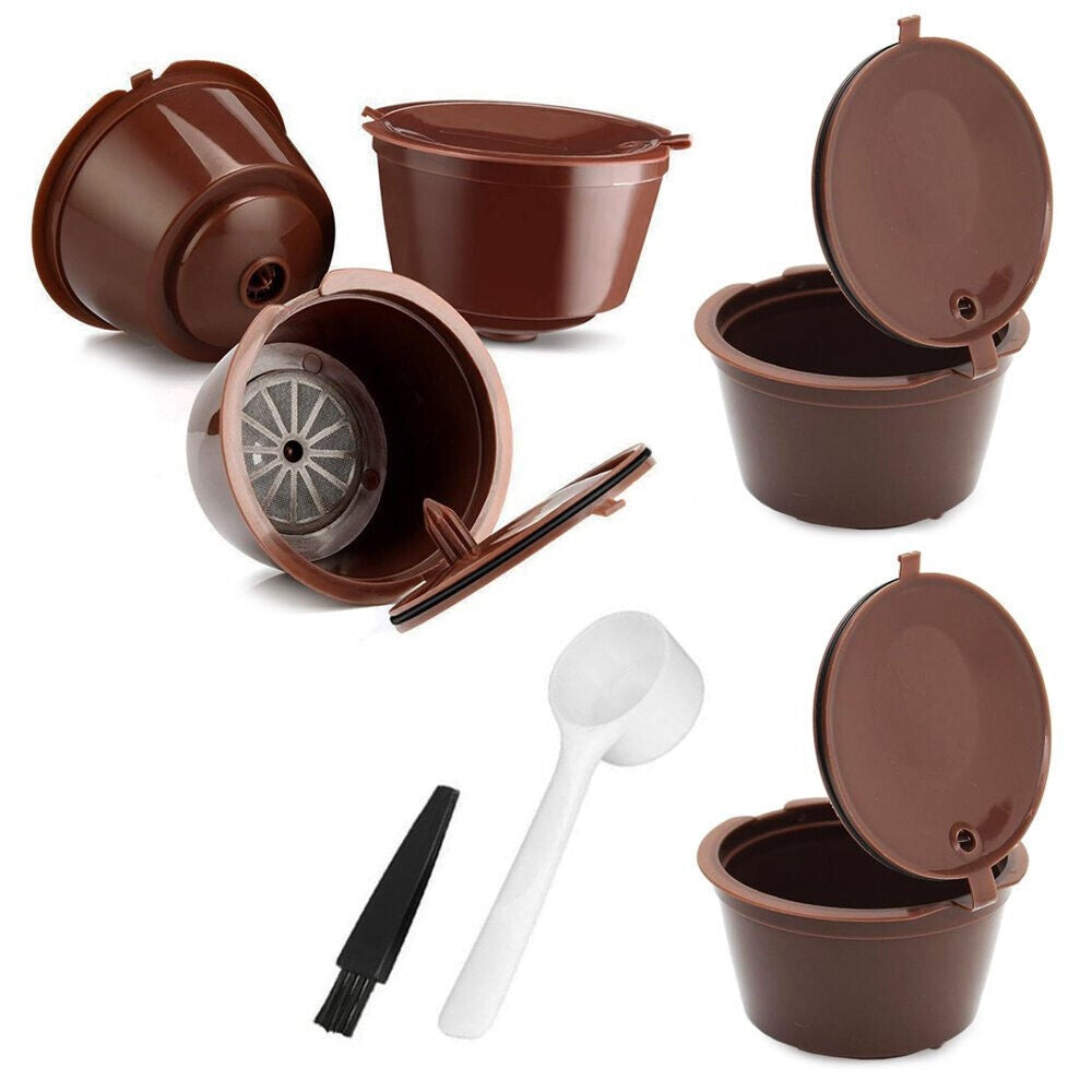 Set 5 Capsule Caffe' Riutilizzabili DOLCE GUSTO con Spazzola e Dosatore