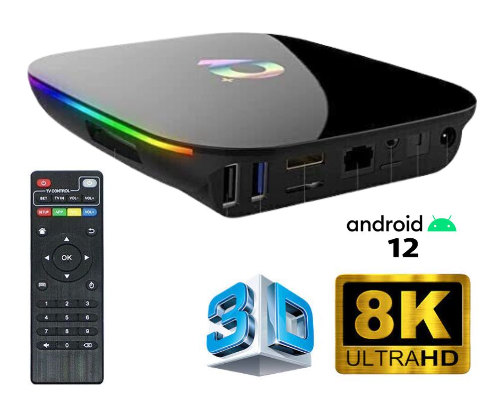Android Smart TV Box Q Plus 12.0 WiFi 5G 8K QuadCore Full HD Ram 8GB + –  Fair Shoponline