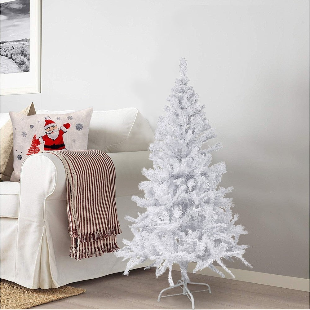 Albero di Natale Artificiale Bianco Folto 120 Punte 120 cm Abete Natalizio
