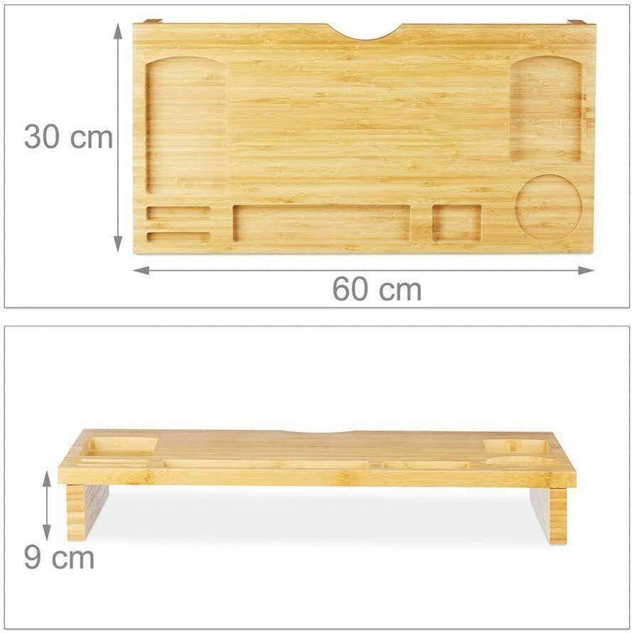 Stand Rialzo Monitor Con Organizer Pc TV Computer Portatile Scrivania 60x30x8 cm