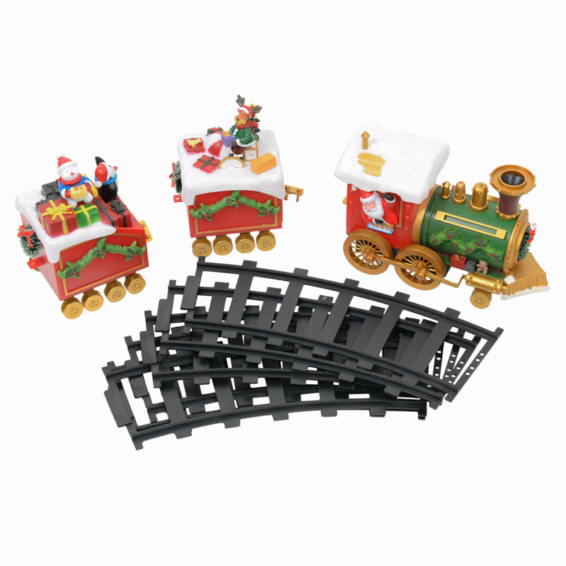 Trenino Natalizio per Albero di Natale Pista ø 135cm Locomotiva 46x14 Luci Suoni