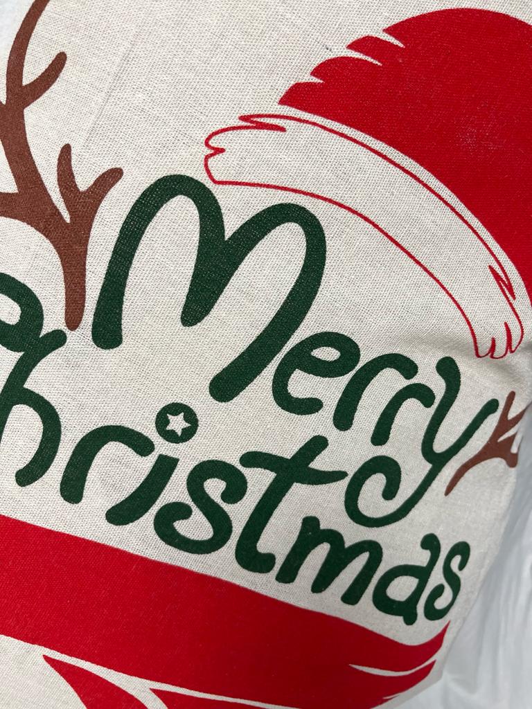 Sacco in Juta per Regali di Natale Sacca Babbo Natale Decorata 70 x 50 cm