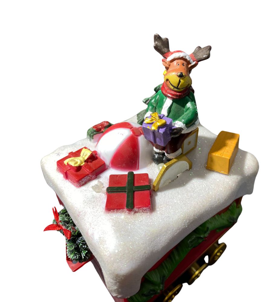 Trenino Natalizio per Albero di Natale Pista ø 135cm Locomotiva 46x14 Luci Suoni
