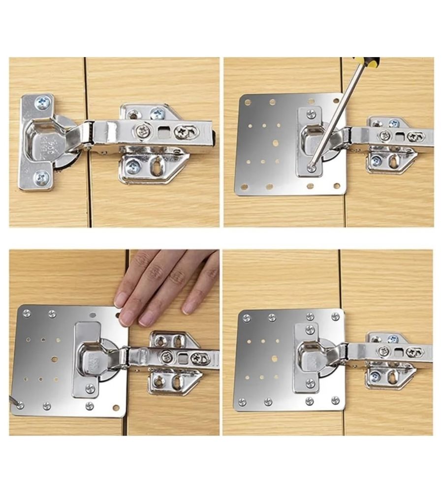 Piastra Di Riparazione per Cerniere Porte Pensili in Acciaio Inossidabile 4 pz
