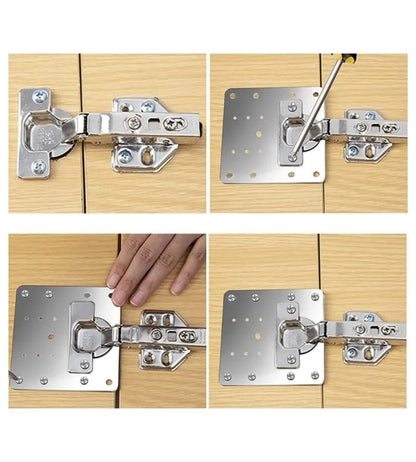 Piastra Di Riparazione per Cerniere Porte Pensili in Acciaio Inossidabile 4 pz