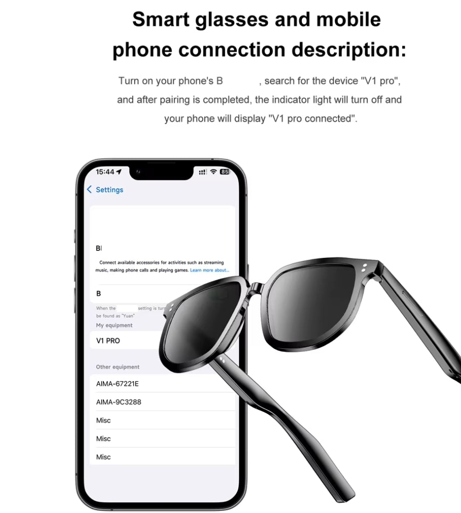 Occhiali da Sole Smart Occhiali Bluetooth Touch Altoparlanti Integrati Musica